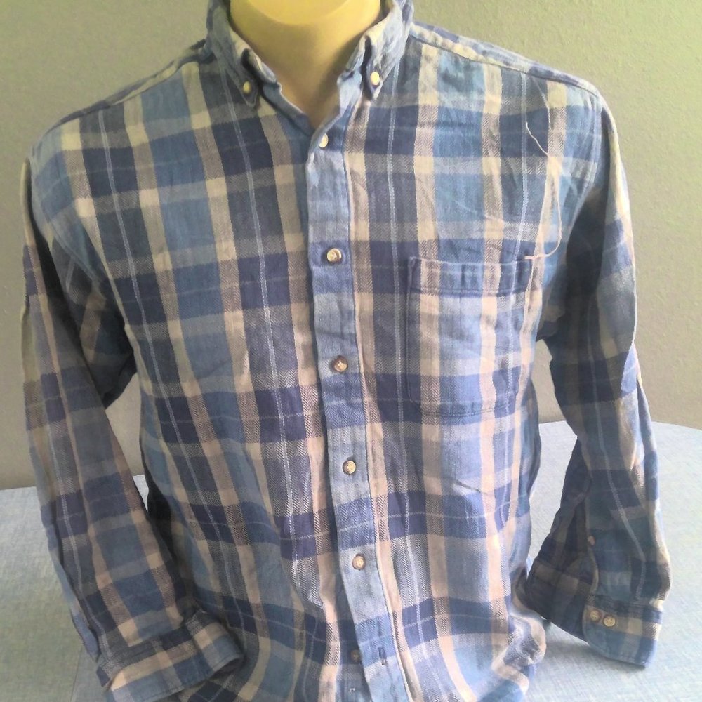 Vintage Expressions Flannel Work Shirt Long Sleeve Large